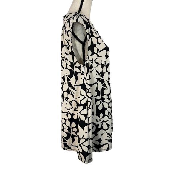 Liz Claiborne Large Top Floral Sleeveless Stretch Flared Hem Round Neck Multi - Picture 3 of 8